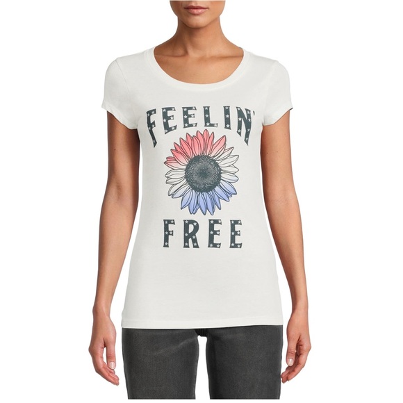 New with tag Juniors Feeling Free Graphic T-Shirt with Short Sleeves size XS (1) - Picture 2 of 8